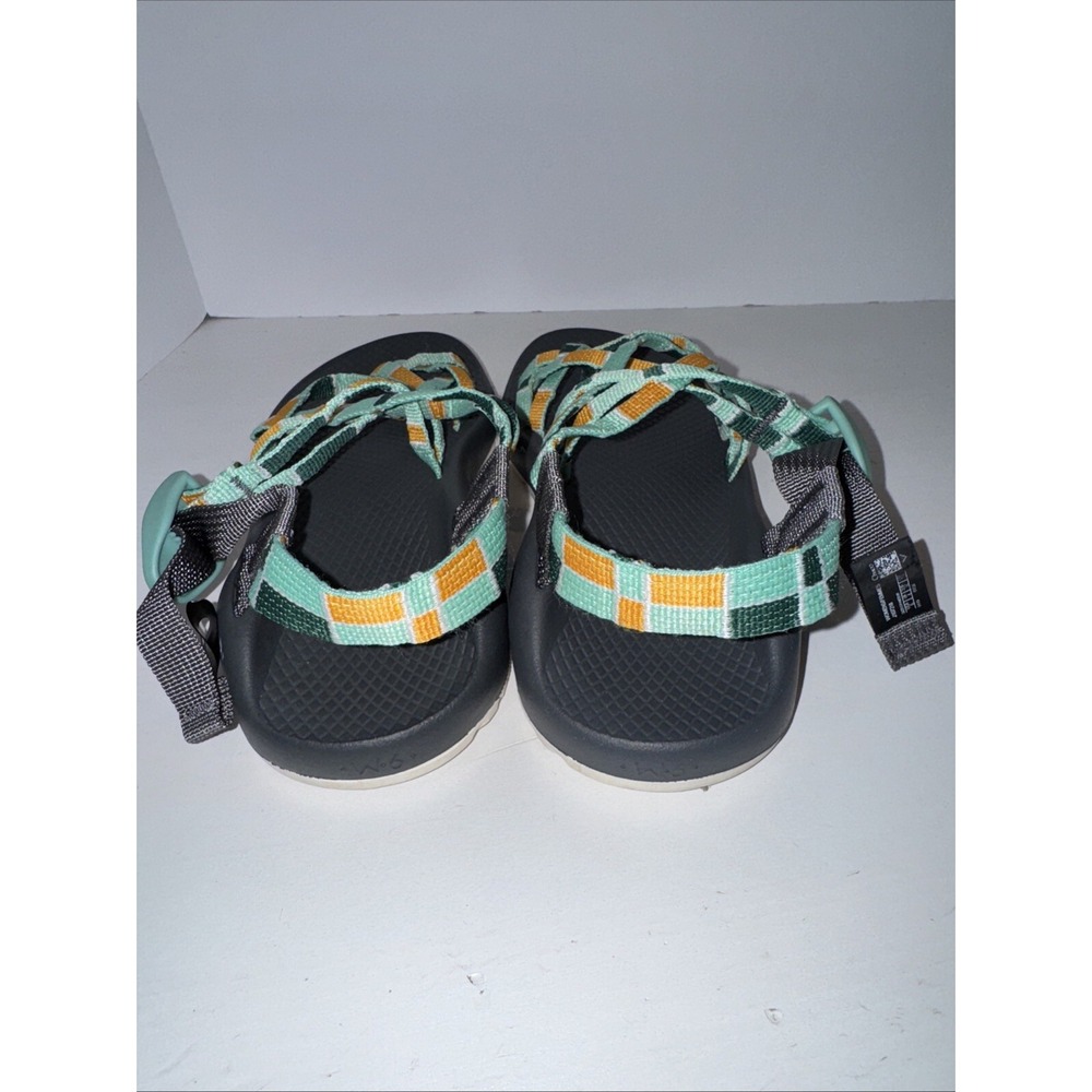 Chaco Aqua and Orange Zx2 Classic Womens Strappy Sandals Sz 6 Hiking - Picture 3 of 5